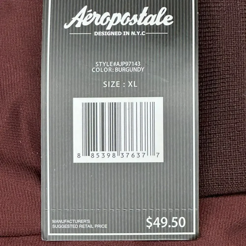 Aeropostale Men’s Burgundy Track Jacket Size: XL, New with Tags